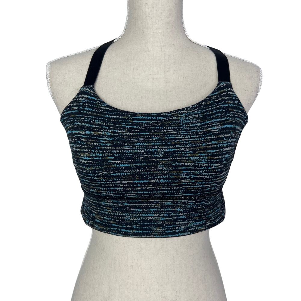 Lululemon Both Ways Sports Bra Strappy Back Blue Black Size 10 - Picture 2 of 7